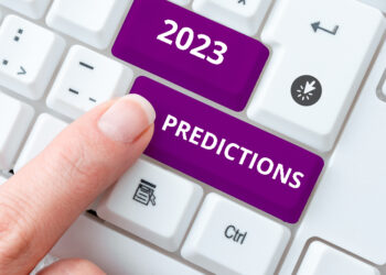 Sign displaying 2023 Predictions, Word for list of things you feel that going to happen without proof